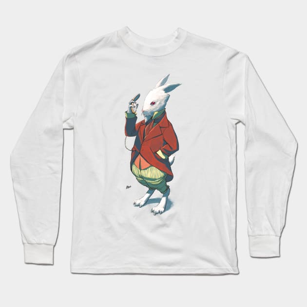 White Rabbit Long Sleeve T-Shirt by Reymonstruo Store